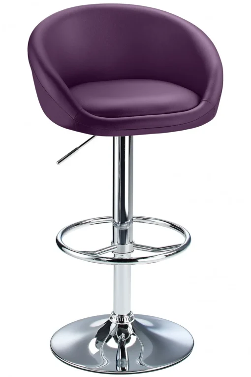 Lombardy Adjustable Bar Stool Chrome Purple