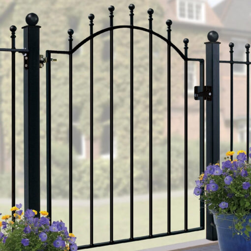 Manor-Weston Ball Top Low Bow Metal Garden Gate 1041mm High
