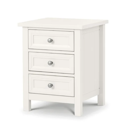 Marine 3 Drawer Bedside - Surf White