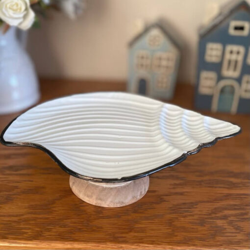 Metal Shell on Wooden Stand