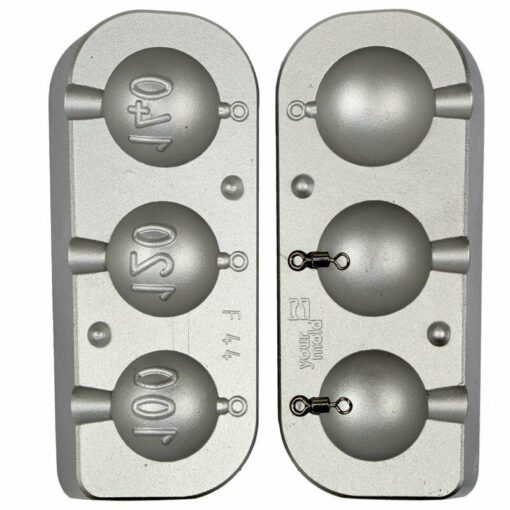 Mould for 3 Cannon Ball 100/120/140g Best Boat Weights for cod/ling fishing - mould-cm44-100-rolling-swivels-3011