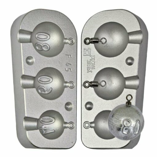 Mould for 3 Cannon Balls 40g, 60, and 80g Best Boat Weight available - mould-only