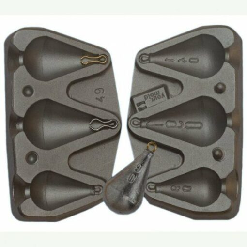Mould for Arsley Bomb Weights , Aluminium excellent style, 90,140,190gram - cb49-100-s-steel-loops-1