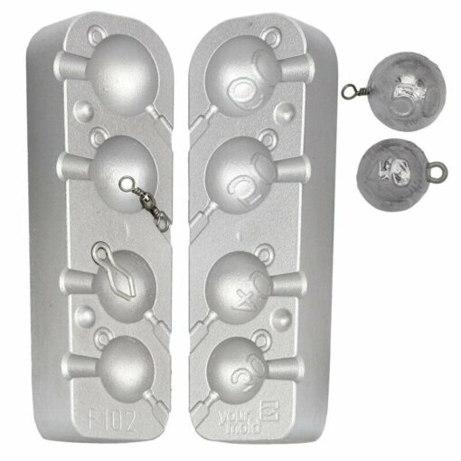 Mould for Cannonballs loops or swivels, ideal boat fishing, wrecking cod ling - cm102100-loops100-swivels