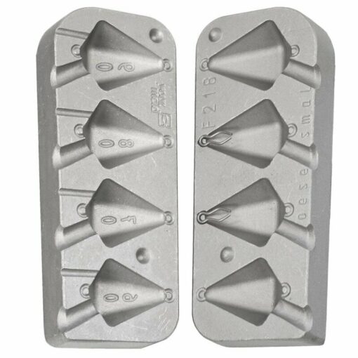 Mould for double pyramid weights 60g - 90g 4 weights per mould. LRF pier jetty - cm218-mould-100-do-it-loops-small-s-s