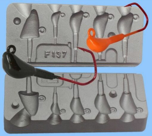 Multi option jig head casting mould. Uses VMC 5150 jig hooks various weights - cb137-mould-only