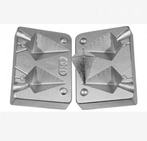 Pyramid Weight Mould for sea fishing, Aluminium twin mould 80-110gram - cb155-mould-only