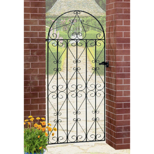 Regent Scroll Tall Bow Top Metal Garden Gate