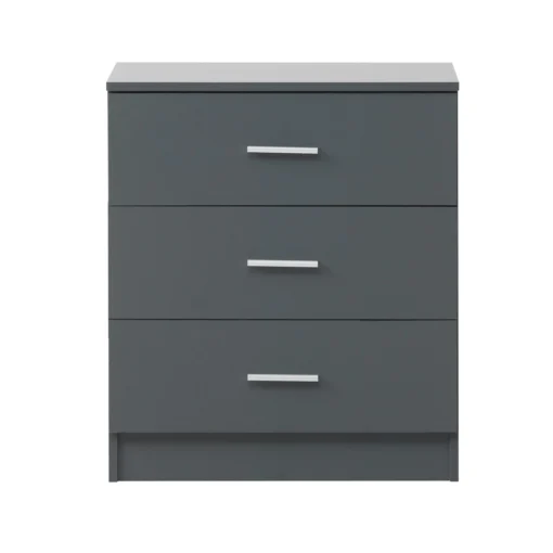 Renio 3 Drawer Chest Dark Grey