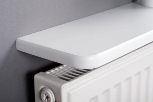 Rounded Radiator Shelf | Satin White | 60x15x1.8cm