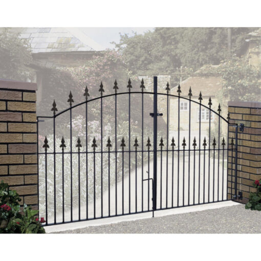 Saxon Spear Top Metal Driveway Gate Arched to 1245mm High