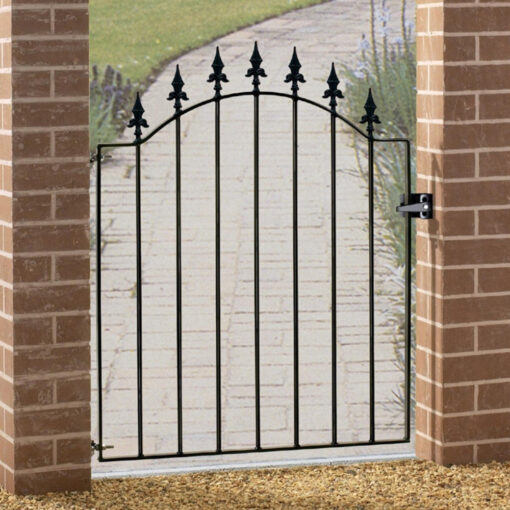 Saxon-Warwick Arched Spear Top Metal Garden Gate 1076mm High Quality