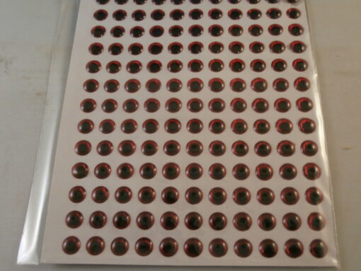 Self adhesive lead mould eyes 6mm Red, sea, boat, beach, coarse, fishing