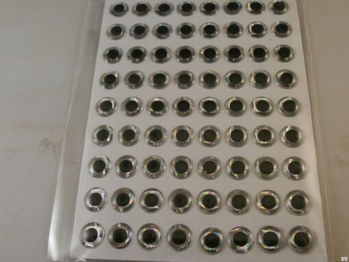 Self adhesive lead mould eyes 8mm White, sea, boat, beach, coarse, fishing