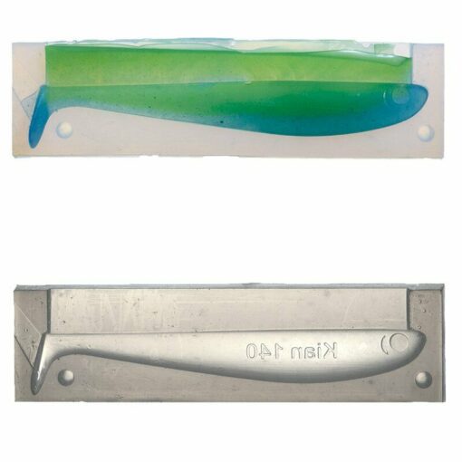 Semi hard silicone paddle tail mould fixed to 4mm Plexiglas soft baits lures