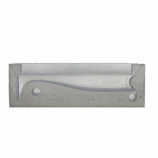 Semi hard silicone paddle tail mould with 2 pieces of 4mm Plexiglas soft baits