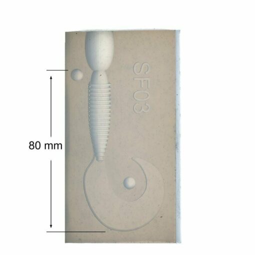 Silicon mould for an 80mm twister soft baits, shads, jellies lures kelp fishing