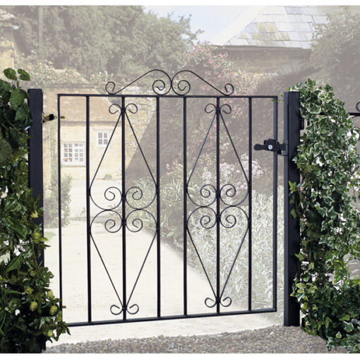Stirling Premium Scroll Flat Top Metal Garden Gate 914mm High