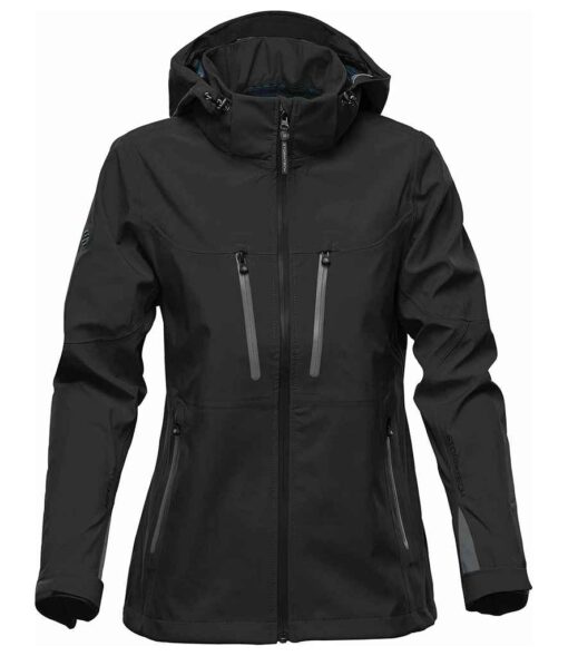 Stormtech Ladies Patrol Hooded Soft Shell Jacket - Black/Carbon, XXL