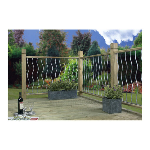 Swirl Metal Deck Decking Infill Fence Panel Grey'ish-Silver