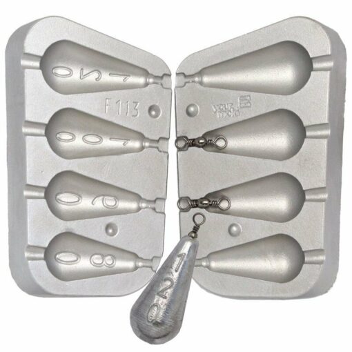 Swivel Pear Mould producing 4 weights ideal for carp bream All coarse fishing - cm113n-100-6-black-swivels