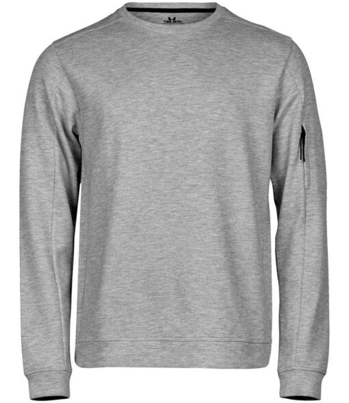 Tee Jays Athletic Crew Neck Sweatshirt - Heather Grey, 3XL