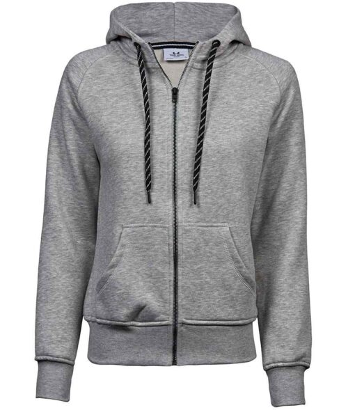 Tee Jays Ladies Fashion Zip Hooded Sweatshirt - Heather Grey, XXL