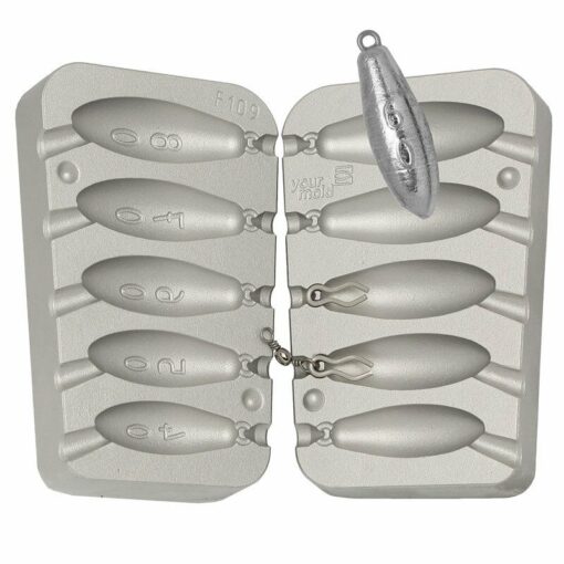 Torpedo Carp Bomb mould ideal for carp lrf sea fishing ledgering 40 - 80gram - cm109-mould-100-black-loops-1-100-swivels