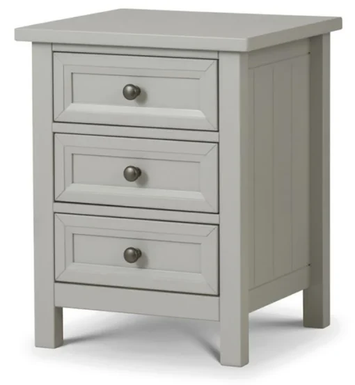 Viyella 3 Drawer Chest Bedside Table Dove Grey Lacquered