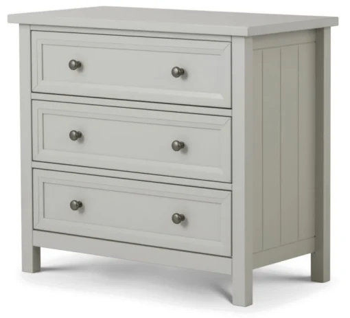Viyella Dove Grey 3 Drawer Chest Of Drawers Stone Lacquered