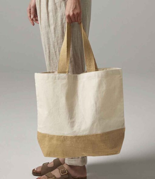 Westford Mill Jute Base Canvas Tote Bag