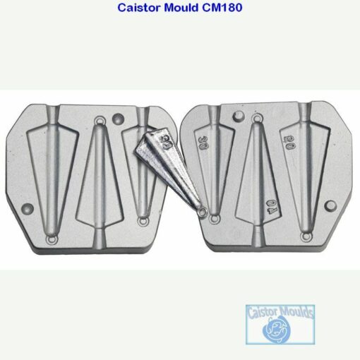 Winged Flat Lead Weights Aluminium mold Spinner weight mold sea weight mould - cm180-mould-100-s-steel-loops-1