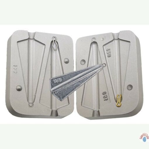 Winged Lead Weights 120/150g Aluminium mould - cb177-100-s-steel-1-loops
