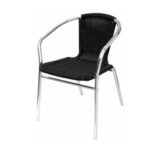 Yoakny 4 Outdoor Garden Aluminium Black Chairs