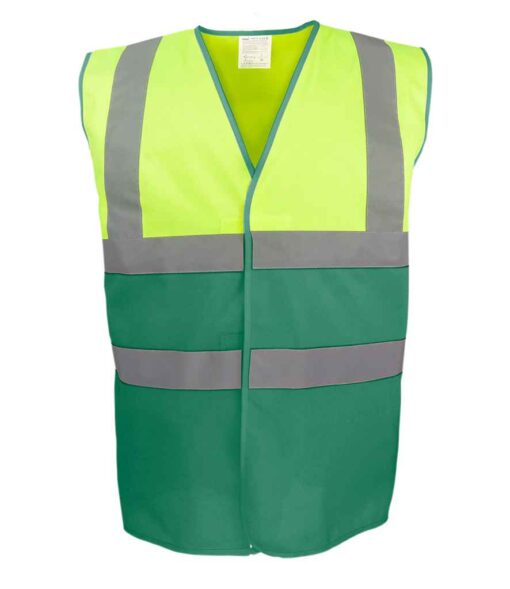 Yoko Two Tone Waistcoat - Yellow/Paramedic Green, 3XL