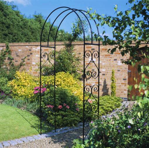 York Garden Rose Arch Arbour Metal Scroll