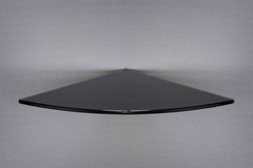 25x25x0.6cm Black Glass Corner Shelf