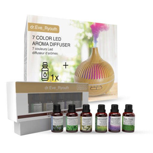 7 Color Led Aroma Diffuser + Essential Oil Set