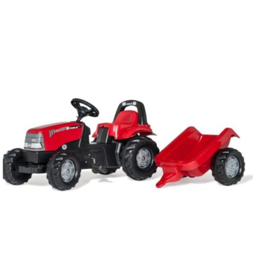 Rolly Toys Kid Case IH Tractor with Roll Bar & Trailer