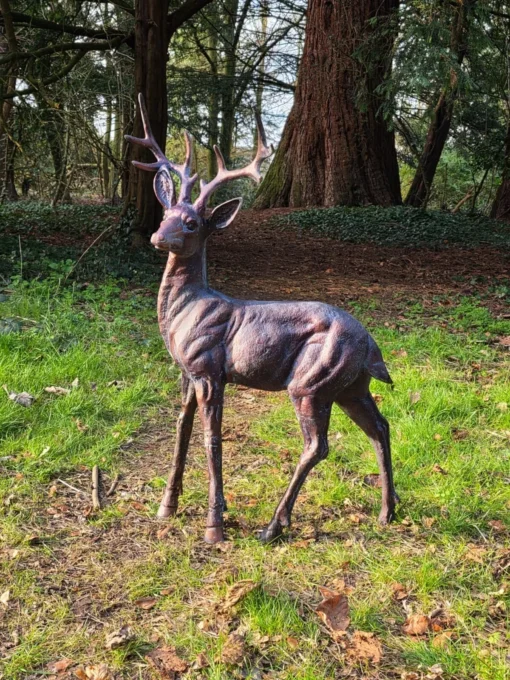 Standing Stag Buck Ornament cast from Aluminium- Large