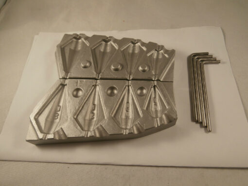Aluminium mould for inline kite weight - cb17-50-assorted-plastic-inserts