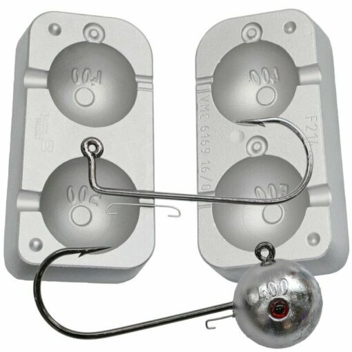 Ball Jig Head for Baits or Plastic Shads, 400/500g with baitclip - cm214-100-x-vmc-6169-16-0-bn-100-bait-hooks