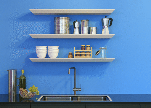 Beveled edge shelves 80x25x3.8cm Triple Deal