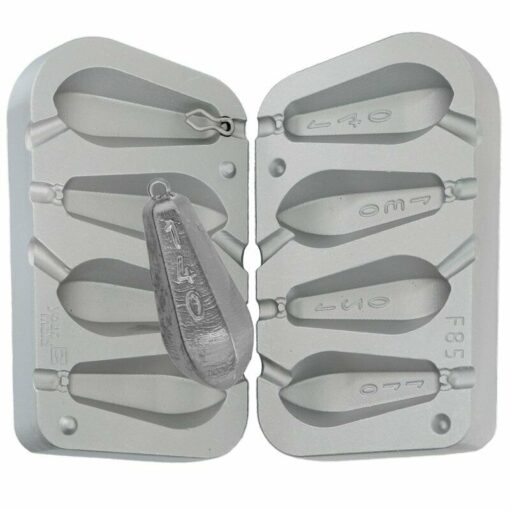 Boat Beach weight mould Hexagonal Bomb 110,120,130, 140gm, sea, boat, beach, - cb85-mould-100-1-brass-loops