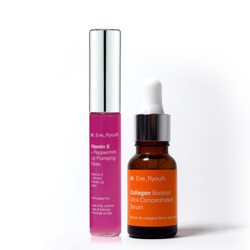 Collagen Booster Ultra Concentrated Serum 15ml + Vitamin E And Peppermint Lip Plumps 8ml