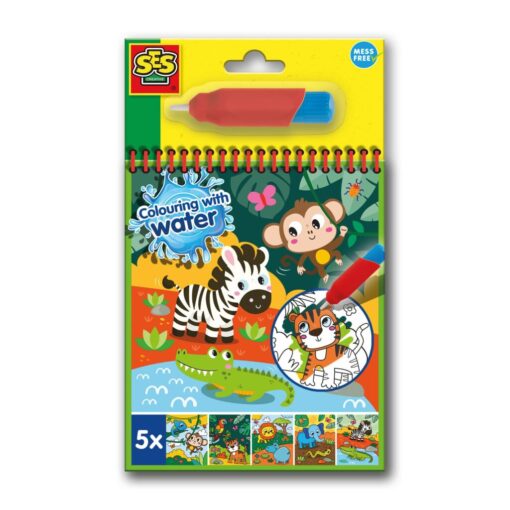 Colouring with water book with water brush - Safari
