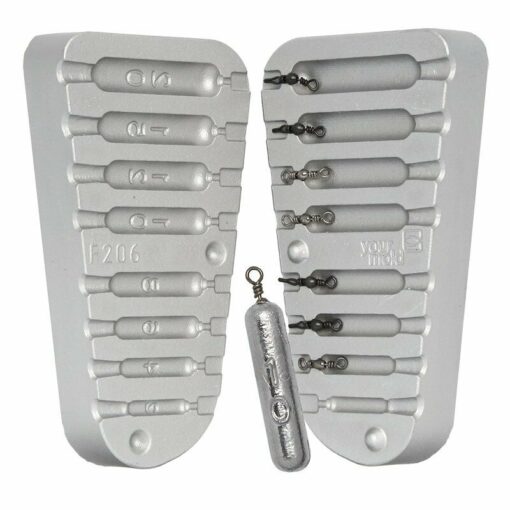 Dropshot sinker mould produces 8 different sinkers from 2g - 20g LRF - cm206-100-drop-shot-and-100-barrel-swivel-12