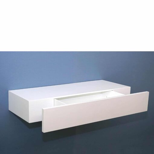 Floating Shelf with Drawer White 60x25x10cm