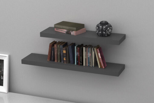Floating shelves Stone Grey double deal 115x25x5cm & 90x25x5cm
