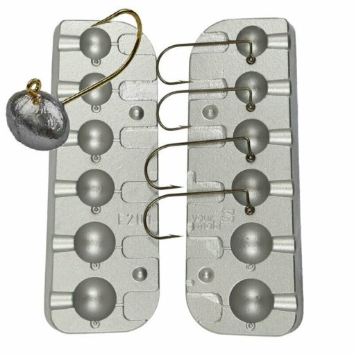 Football Jig Head 6 Jigs Aluminium Mould , Trolling, Predator Fishing Lures - cm201-25-of-ea-3-0-4-0-vmc-aberdeen